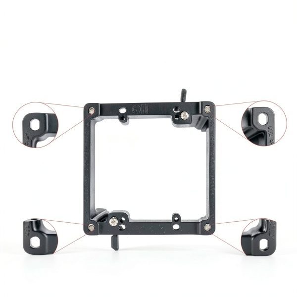 Best View Mounts Dual Gang Wall Plate Bracket Black Unfinished 2 Pack-2