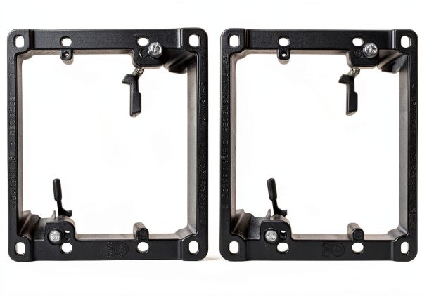 Best View Mounts Dual Gang Wall Plate Bracket Black Unfinished 2 Pack-0