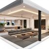 HALO Stainless Steel 6 Light Ceiling Mount Modern Square Round Fixture-5