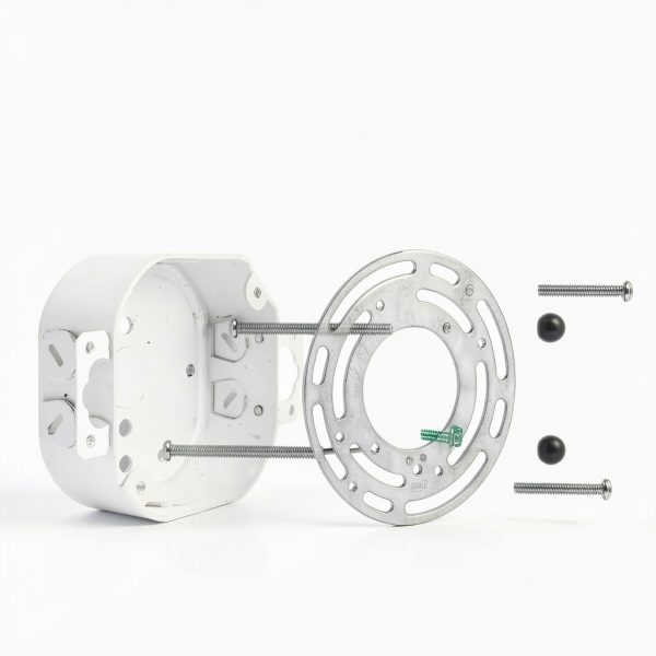 Teemyaa 4in Round Zinc Plated Ceiling Wall Mount Bracket-2