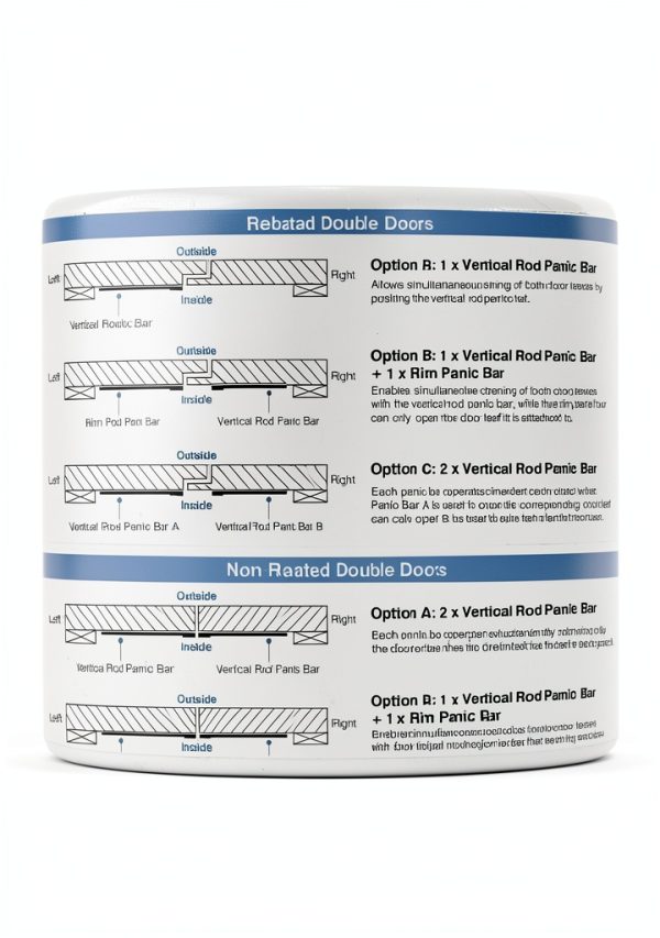 IRONWALLS Surface Vertical Rod Panic Exit Device 32' Push Bar-7