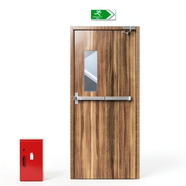 BEAMNOVA Commercial Door Panic Exit Device Push Bar Metal Universal Emergency Hardware Parts Gate Lock Roller Strike Plate End Cap, Metallic for 27.5 to 41 inch Wide Doors-1
