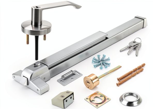 Commercial Panic Exit Device 25.5" Steel Lever & Key Lock QLYYOPSK-0