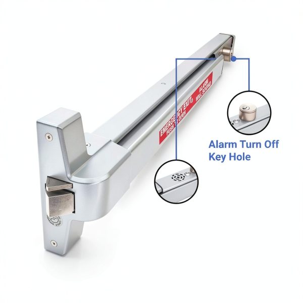 Alarmed Commercial Push Bar Exit Device - FH-1550A Panic Bar Loud Warning Strike Bar with Warning Stickers - UL Listed - Easy Installation-1