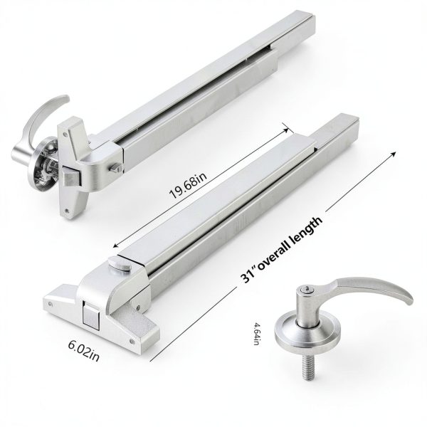 Commercial Door Push Bar Exit Device BADUS 31.5"/80cm Steel-7