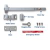 Alarmed Commercial Push Bar Exit Device - FH-1550A Panic Bar Loud Warning Strike Bar with Warning Stickers - UL Listed - Easy Installation-4