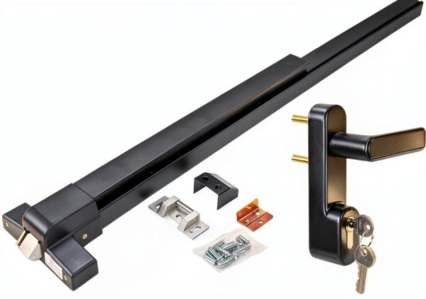 Commercial Push Bar Panic Exit Device with Lever Handle, 304 Stainless Steel, UL10C & ANSI Grade 1 Certified, Emergency Door Hardware (1710P- Push Bar Panic Exit Device+Lever Handle)-0