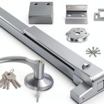 Panic Bar FAHKNS Aluminum Exit Door Push Bar Large Silver Chrome-0